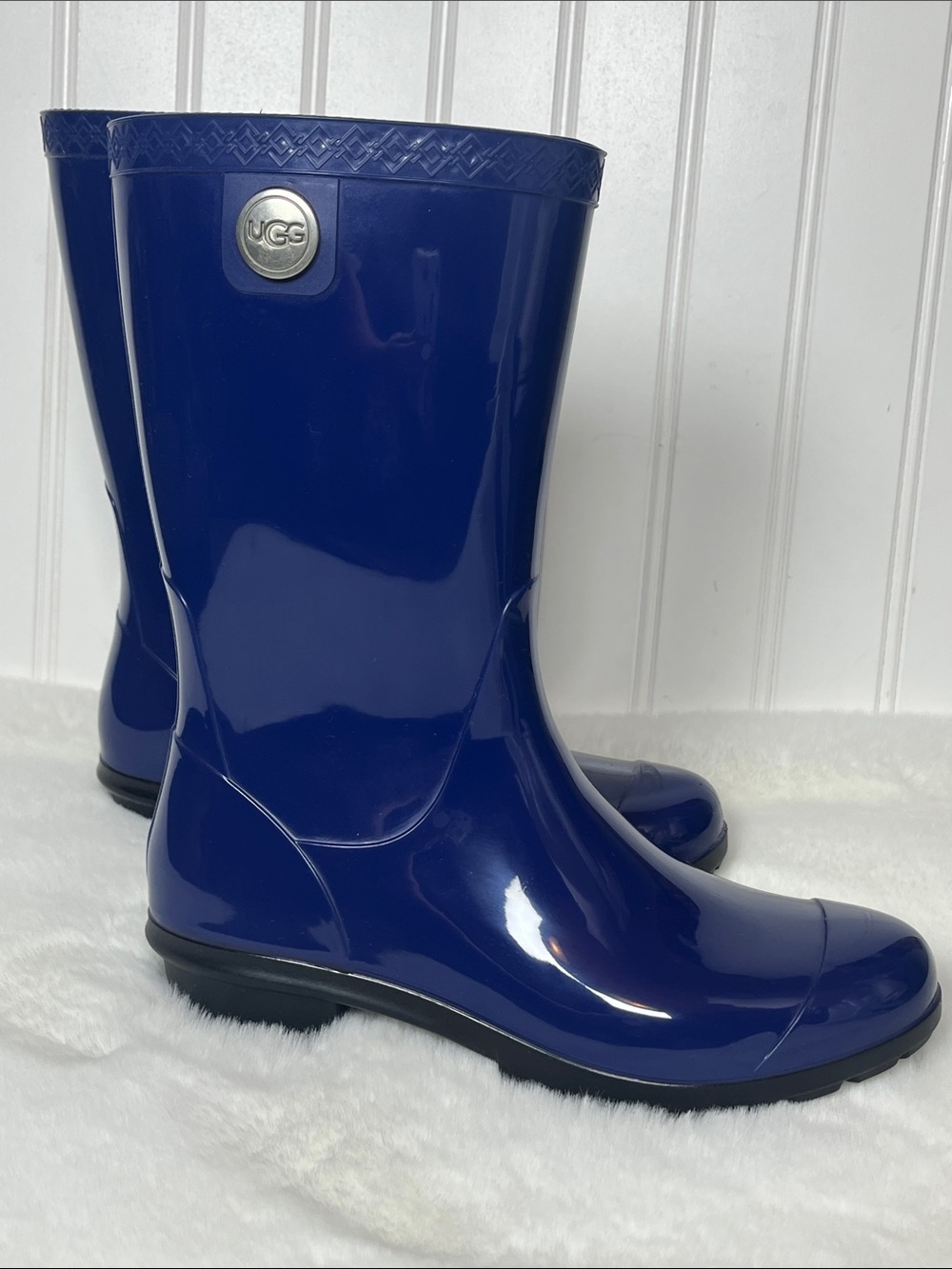 UGG Shaye Women's Glossy Royal Blue Rain Boots